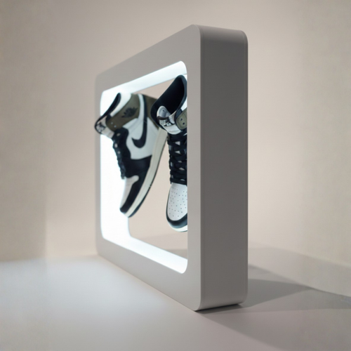 Rectangle Shape Twin Manyetik Levitasyon Sergileme Standı Beyaz (Ayakkabı-Kulaklık-Figür)