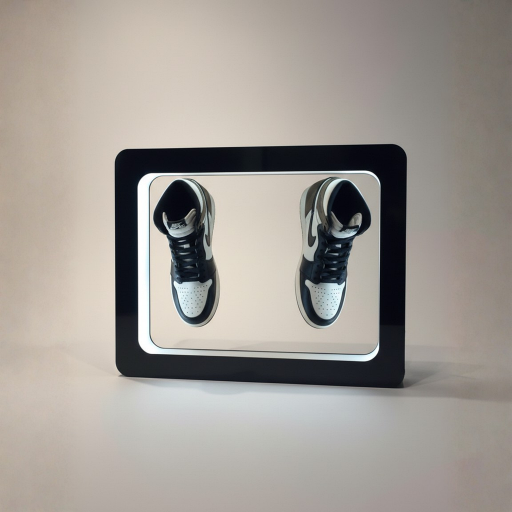 Rectangle Shape Twin Manyetik Levitasyon Sergileme Standı Siyah (Ayakkabı-Kulaklık-Figür)