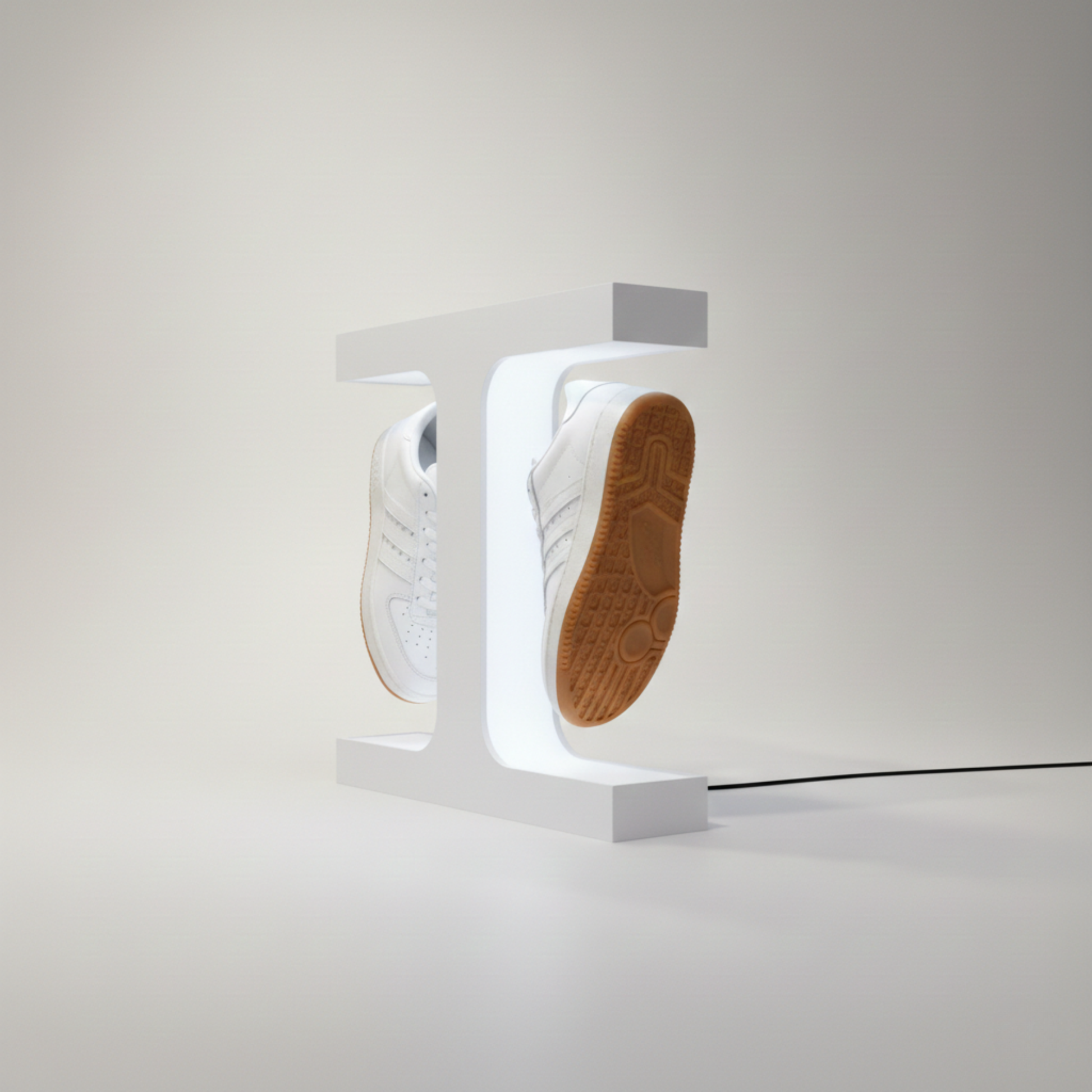 T Shape Manyetik Levitasyon Sergileme Standı Beyaz (Ayakkabı-Kulaklık-Figür)