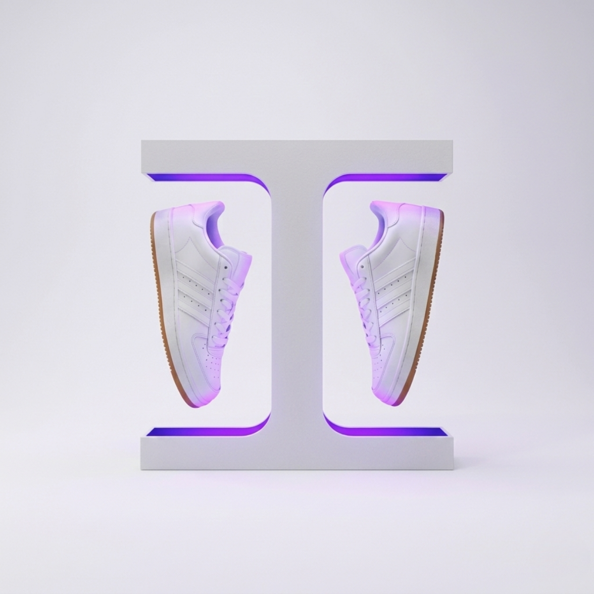 T Shape Manyetik Levitasyon Sergileme Standı Beyaz (Ayakkabı-Kulaklık-Figür)